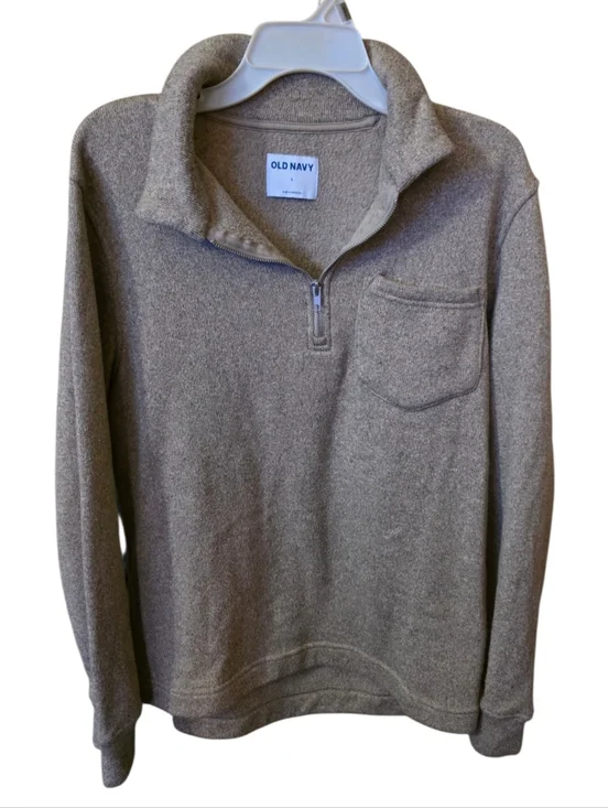 Old Navy Women's Taupe Half-Zip Sweatshirt & Jogger Set Size Large - Picture 3 of 6